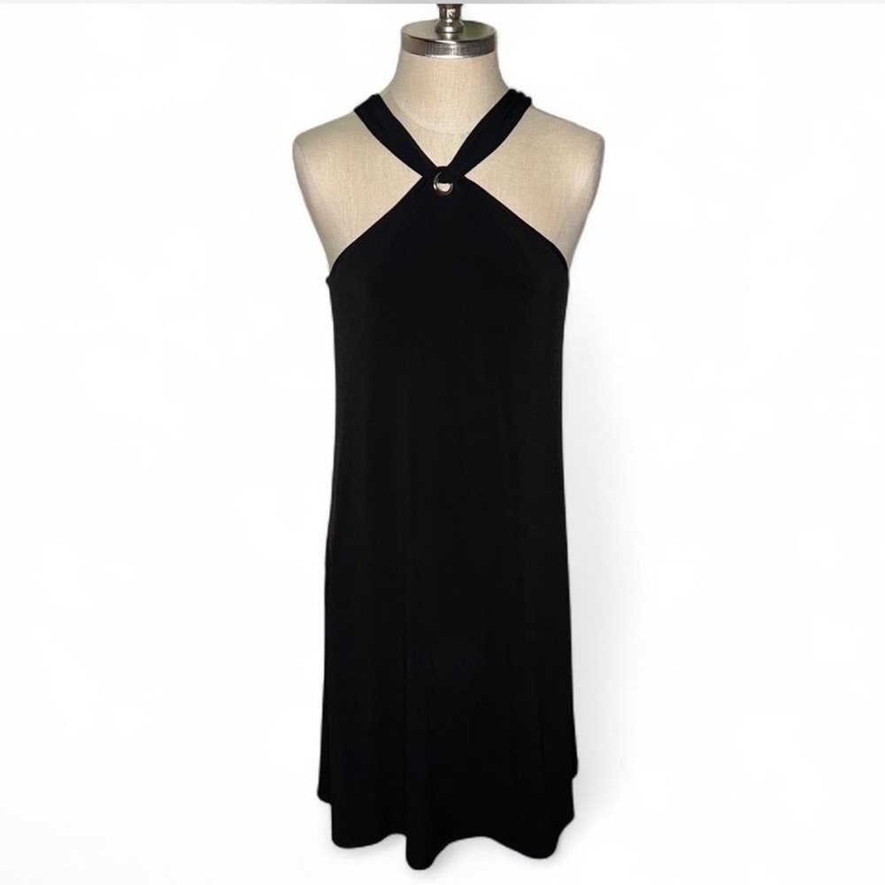 CUPIO Y2K Halter Style Mini Black Dress